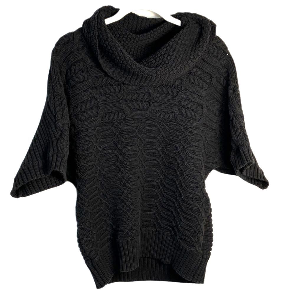 Short sleeve, cowl neck sweater